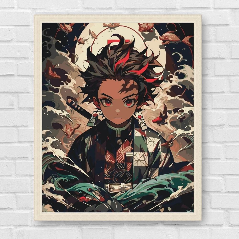Maľovanie podľa čísel - Tanjiro Kamado. Čepeľ, ktorá prerezáva démonov. Anime LW0870