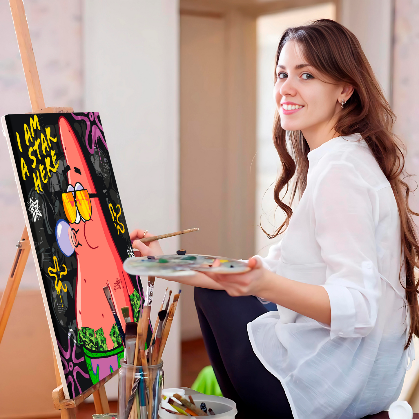 Maľovanie podľa čísel - Filmové postavy. Spongebob – Patrick LW10739