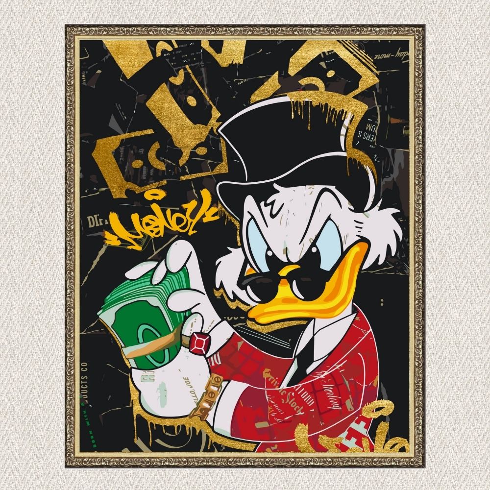 Maľovanie podľa čísel - Scrooge McDuck. S metalickými farbami (zlaté) LW30051