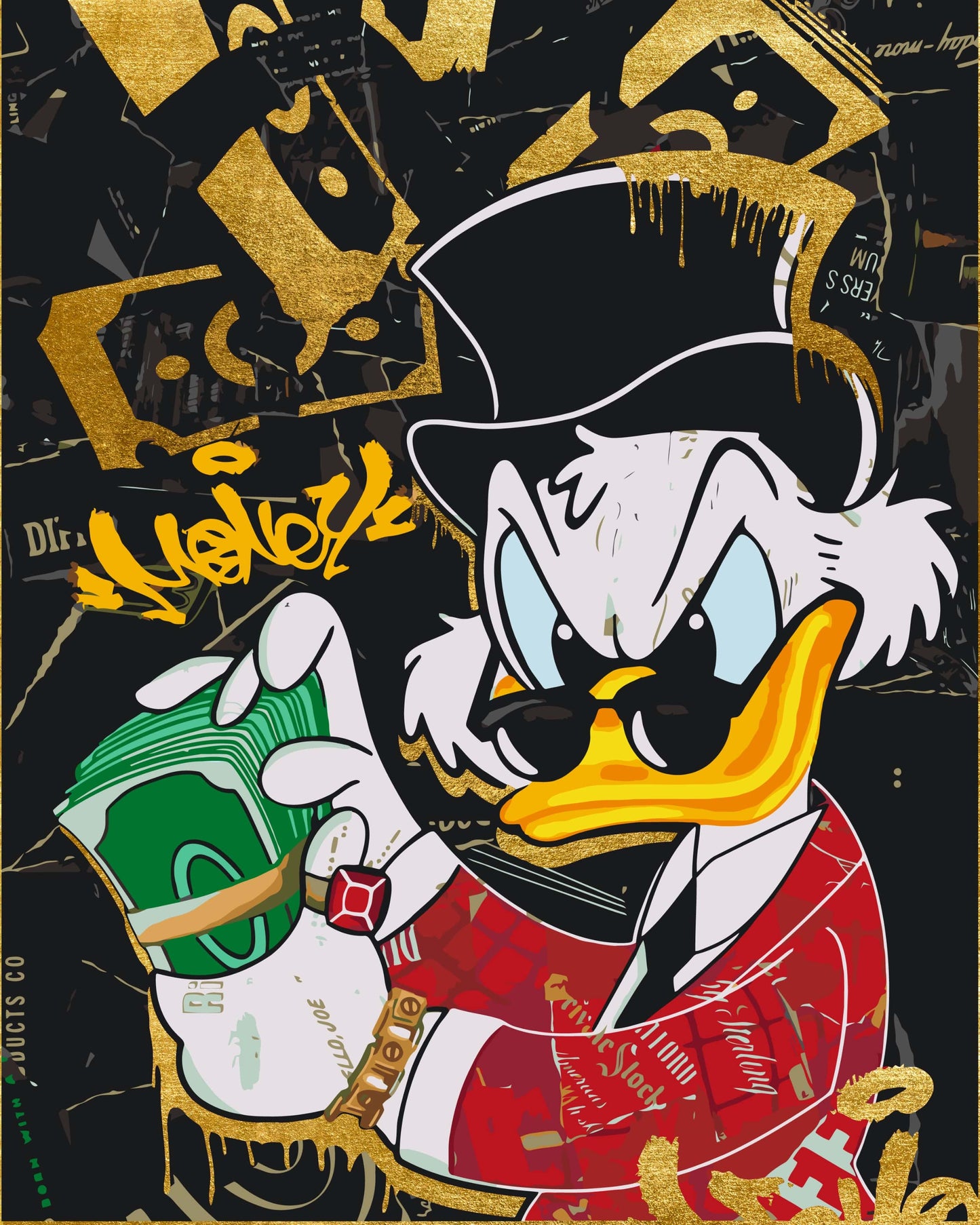 Maľovanie podľa čísel - Scrooge McDuck. S metalickými farbami (zlaté) LW30051