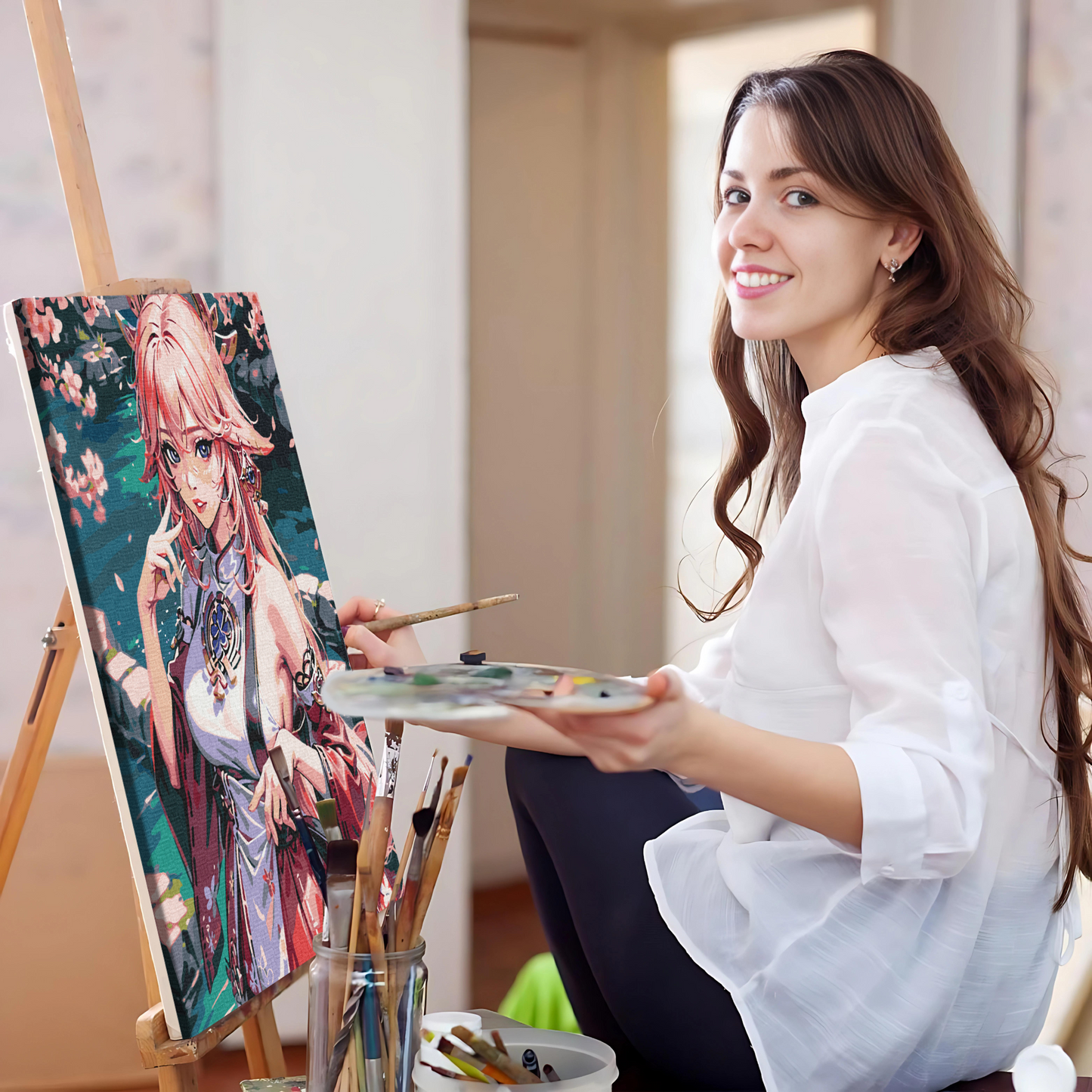 Maľovanie podľa čísel - Anime Genshin Impact Yae Miko LW30650