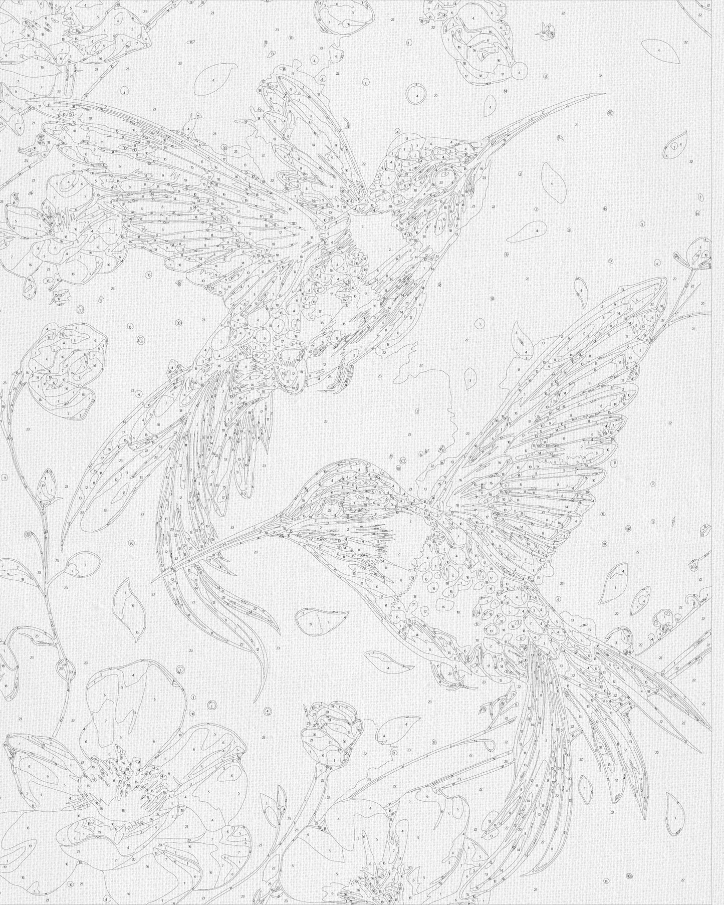 Maľovanie podľa čísel Tanec vtákov s metalickými farbami 40*50 cm LW 30759