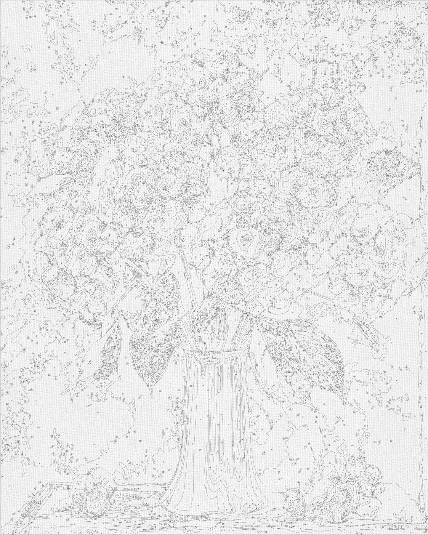 Maľovanie podľa čísel Kvety. Kytica hortenzií s metalickými farbami 40*50 cm LW 3295