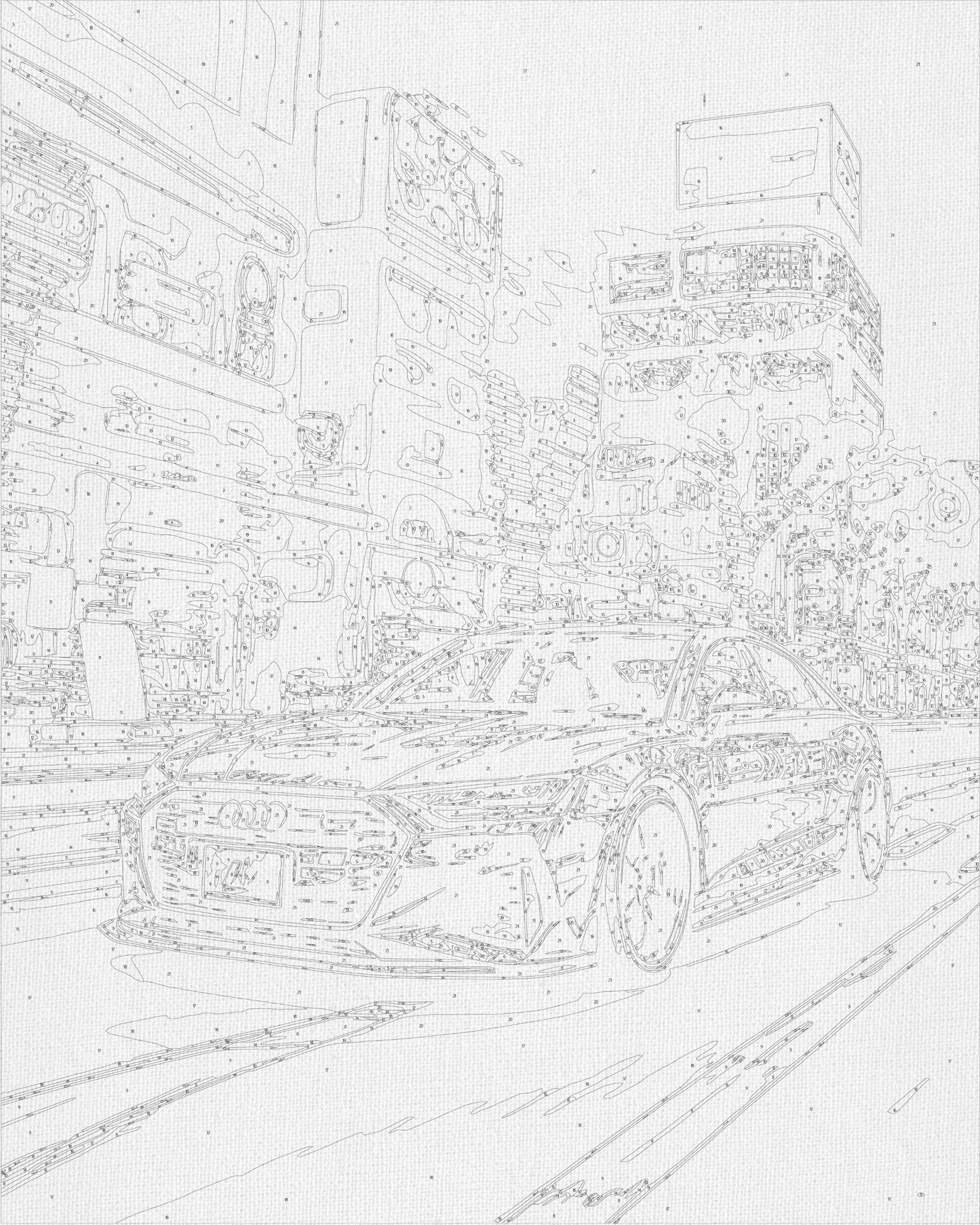 Maľovanie podľa čísel Autá. Čierna Audi 40*50 cm LW 3402