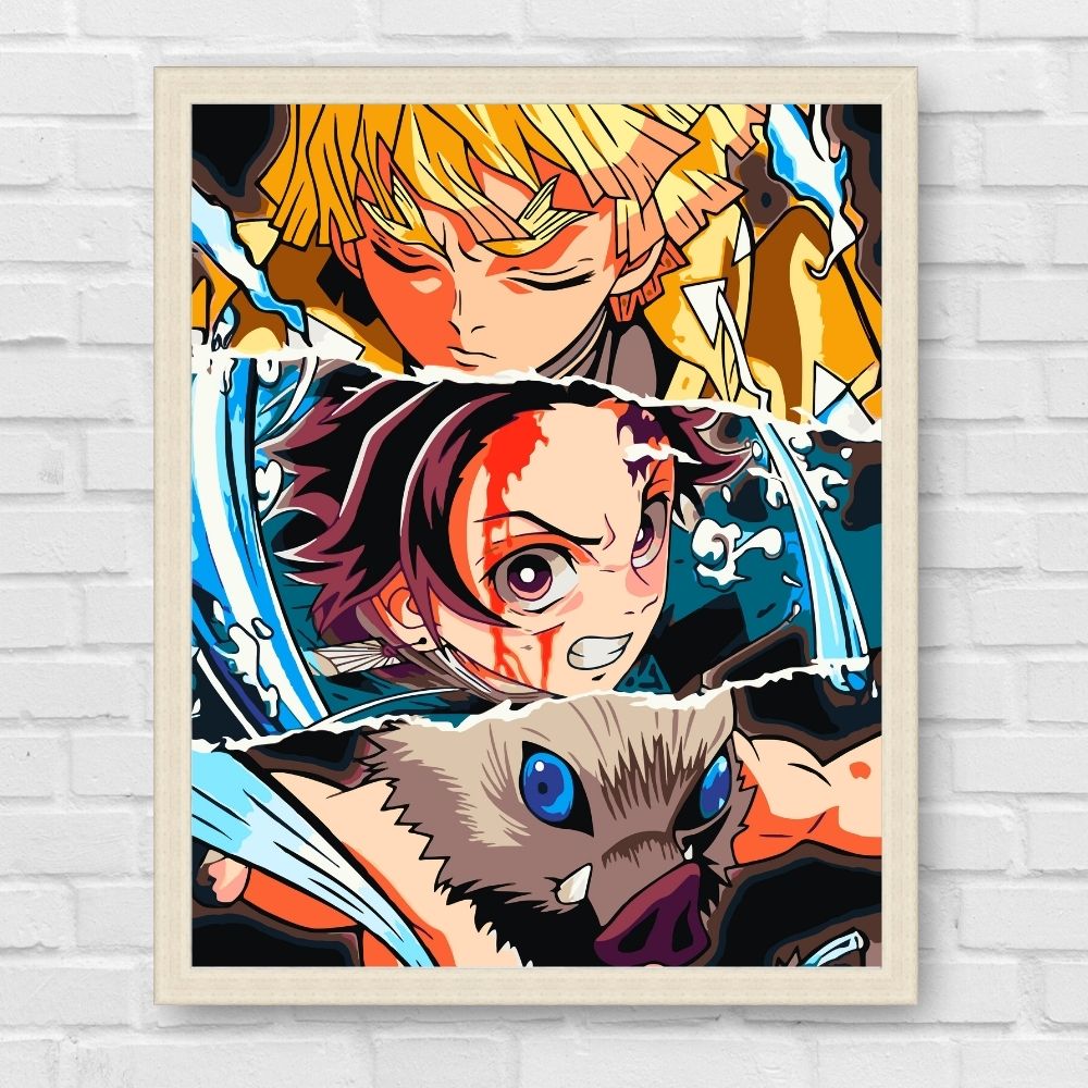 Maľovanie podľa čísel - Anime. Čepeľ zabíjajúca démonov, koláž. LW3409