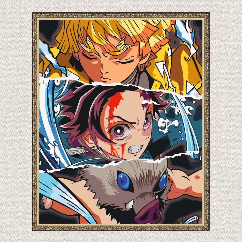 Maľovanie podľa čísel - Anime. Čepeľ zabíjajúca démonov, koláž. LW3409
