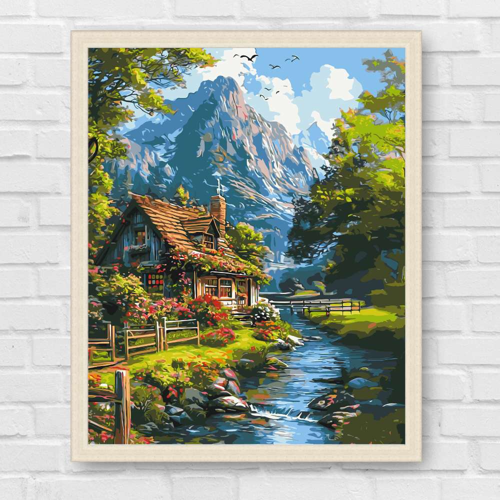 Maľovanie podľa čísel - Krajina. Tichý horský život LW3438