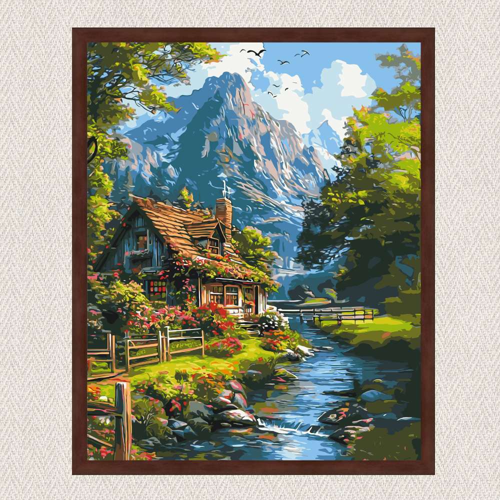 Maľovanie podľa čísel - Krajina. Tichý horský život LW3438