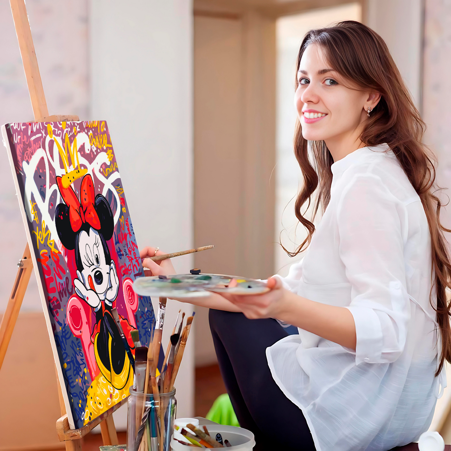 Maľovanie podľa čísel - Disney, filmové postavy. Minnie Mouse LW3457