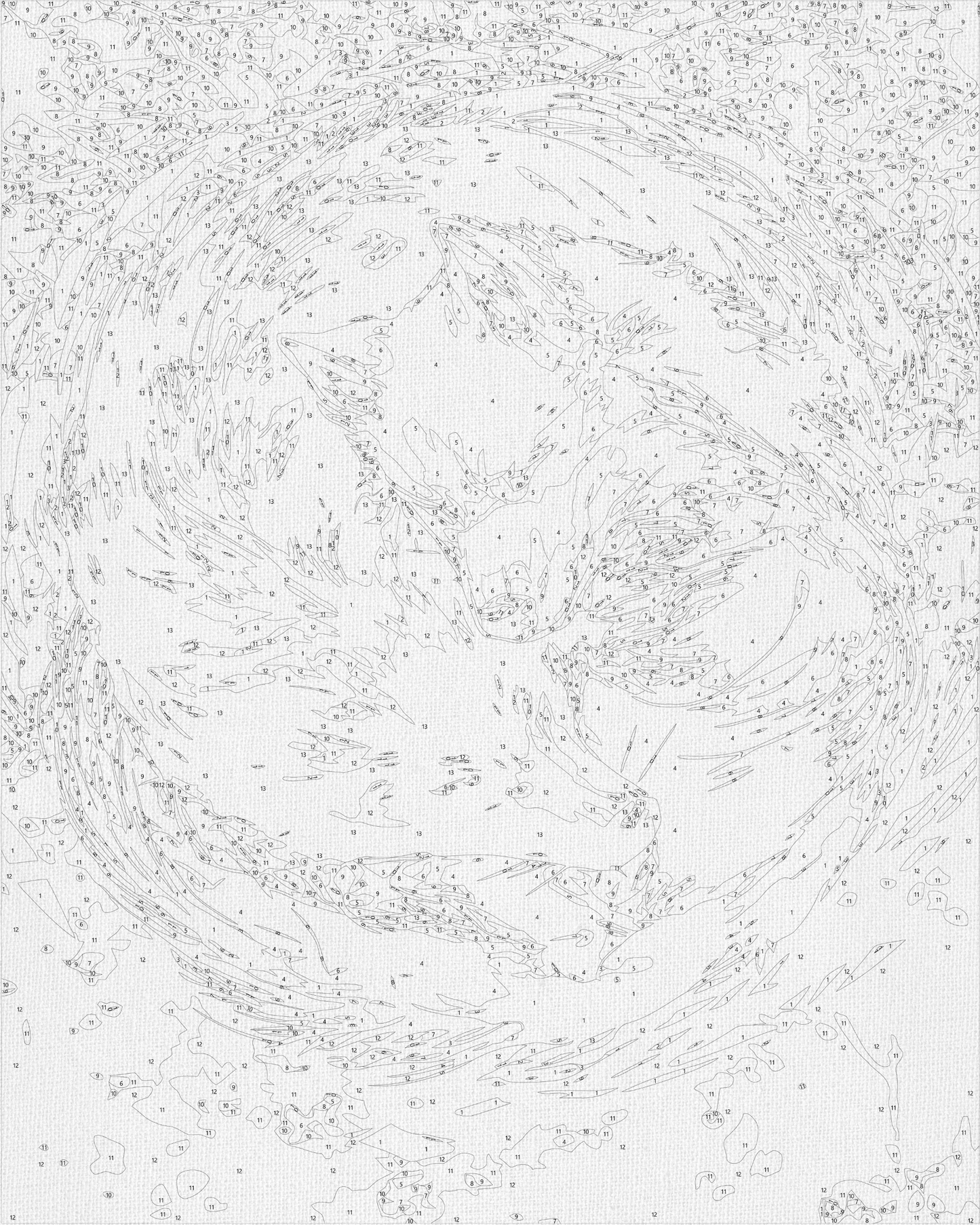 Maľovanie podľa čísel Zvieratá. Pár vlkov s metalickými farbami (jin jang) 40*50 cm LW 3458