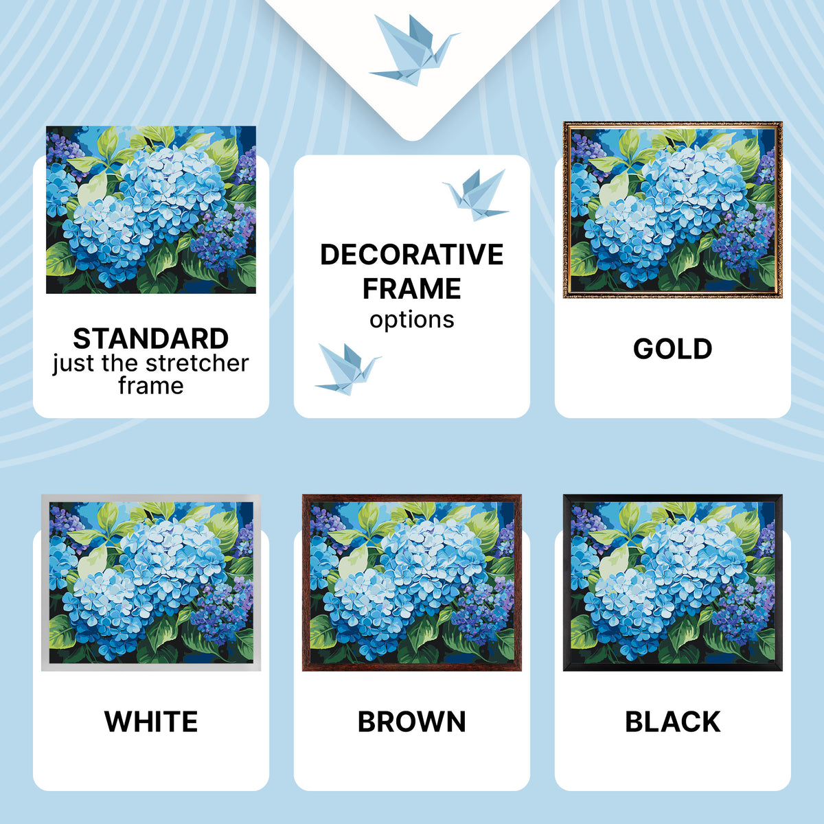 Maľovanie podľa čísel na ráme 40*50 cm – Kvety. Modrá hortenzia LW 3489