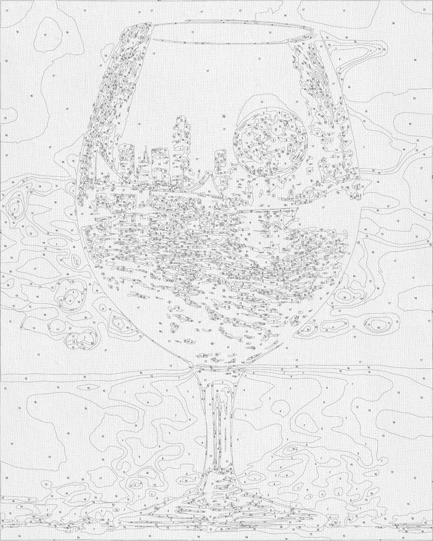 Maľovanie podľa čísel Krajina. Pohár inšpirácie s metalickými farbami 40*50 cm LW 3500