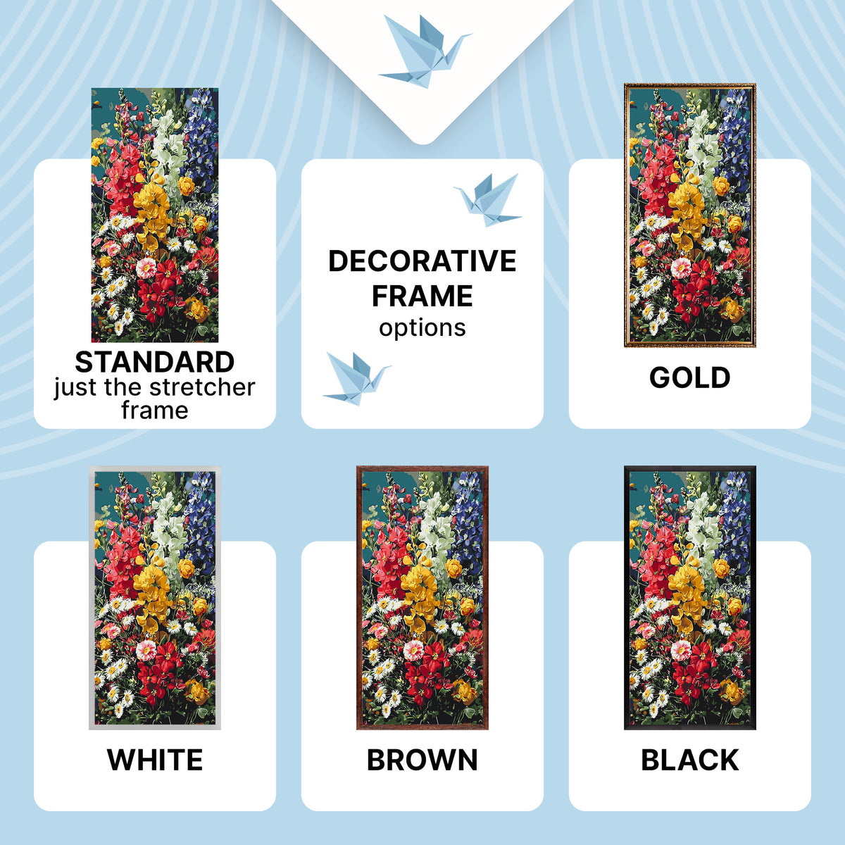 Maľovanie podľa čísel na ráme 40*80 cm - Slnečná symfónia - Kvety - LW 5245