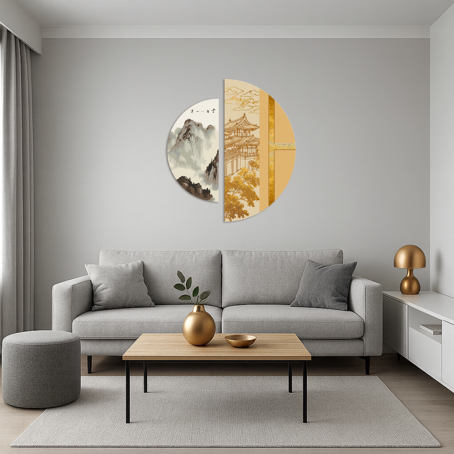 Maľovanie podľa čísel na ráme 70*70 cm Japonský duch s metalickými farbami (polkruhy) OSR 1004