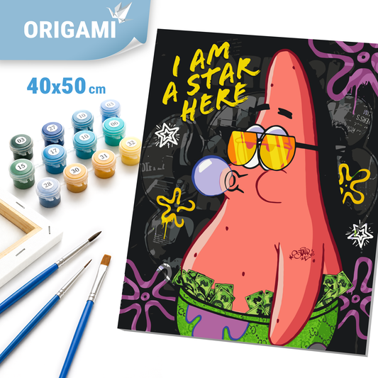 Maľovanie podľa čísel na ráme 40*50 cm – Filmoví hrdinovia. Spongbob – Patrick LW 10739