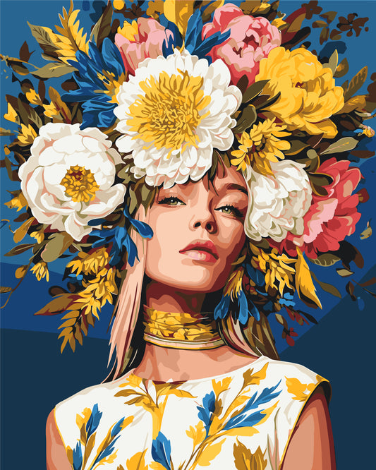 Maľovanie podľa čísel – Ľudia. Dievča v hortenziách 40*50 cm LW 12710