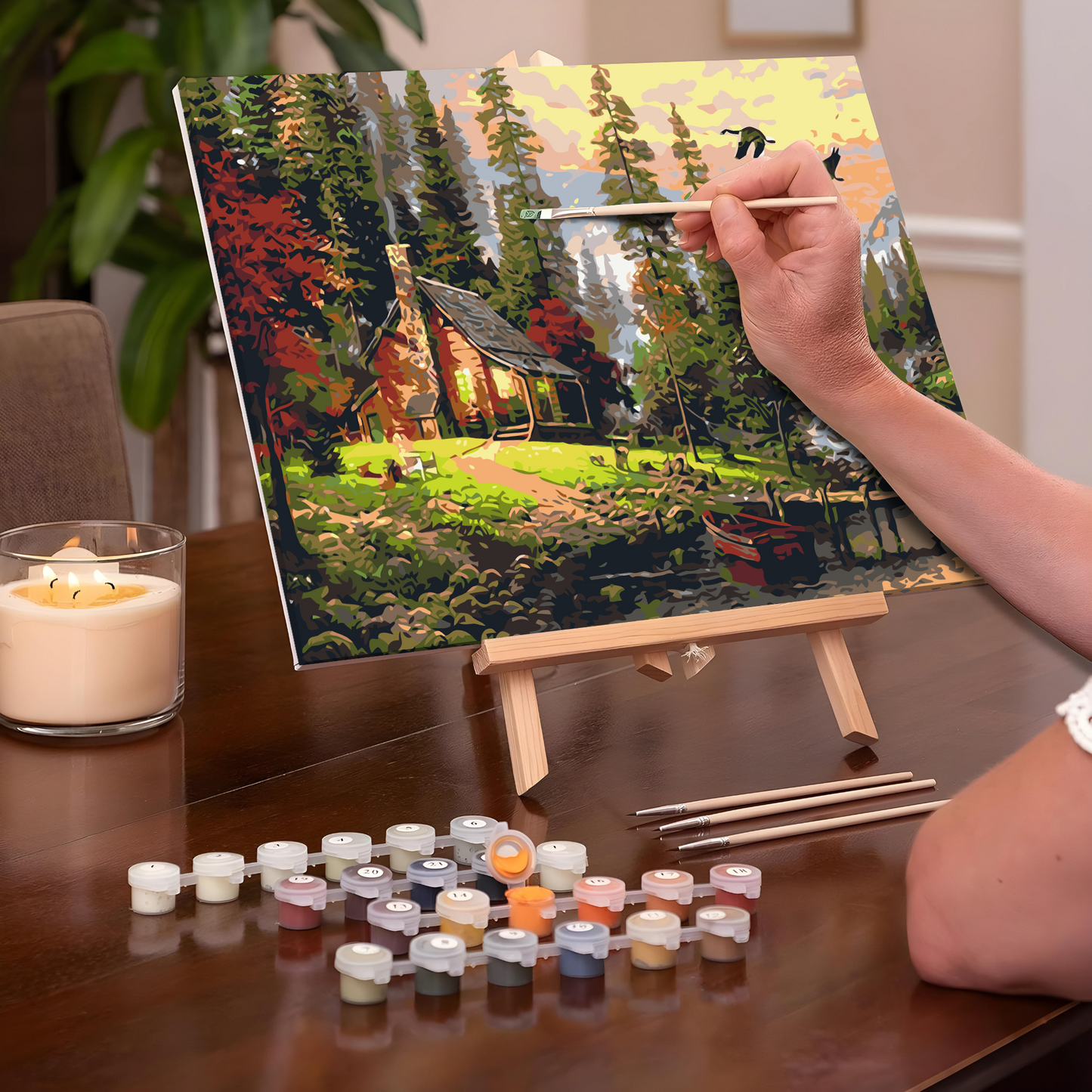 Maľovanie podľa čísel - Poľovnícka chata Umelec Thomas Kinkade LW1831