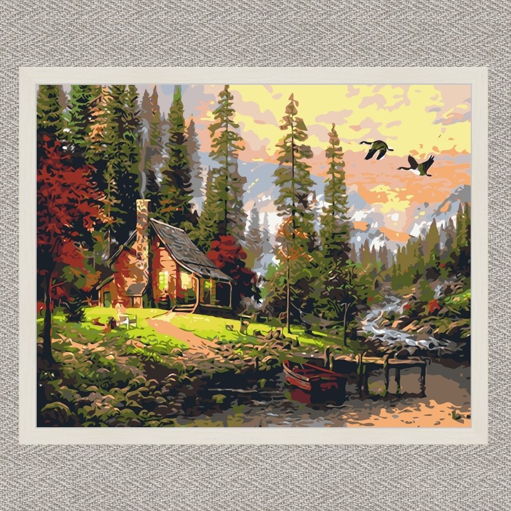 Maľovanie podľa čísel - Poľovnícka chata Umelec Thomas Kinkade LW1831