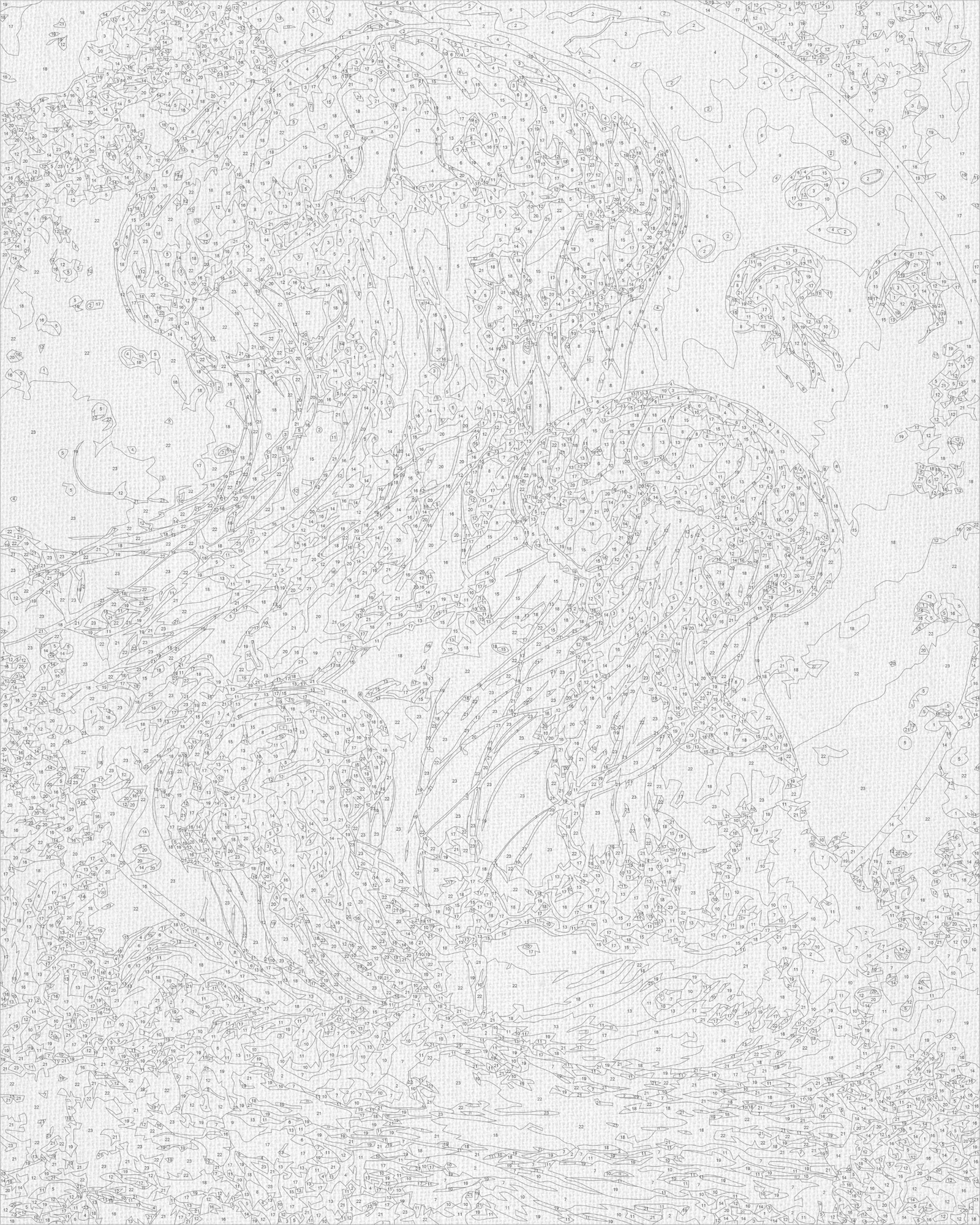 Maľovanie podľa čísel na ráme 40*50 cm Medúzy s metalickými farbami LW 2173-01