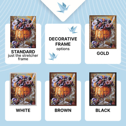 Maľovanie podľa čísel na ráme 40*50 cm - Kvetinovo-bobuľový dezert - Zátišie - LW 3003-01