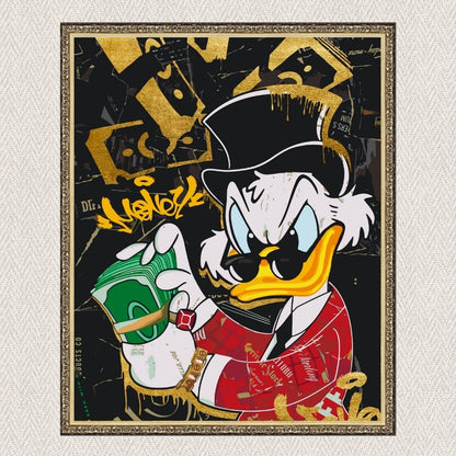 Maľovanie podľa čísel - Scrooge McDuck. S metalickými farbami (zlaté) LW30051