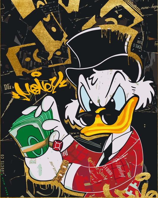 Maľovanie podľa čísel - Scrooge McDuck. S metalickými farbami (zlaté) LW30051