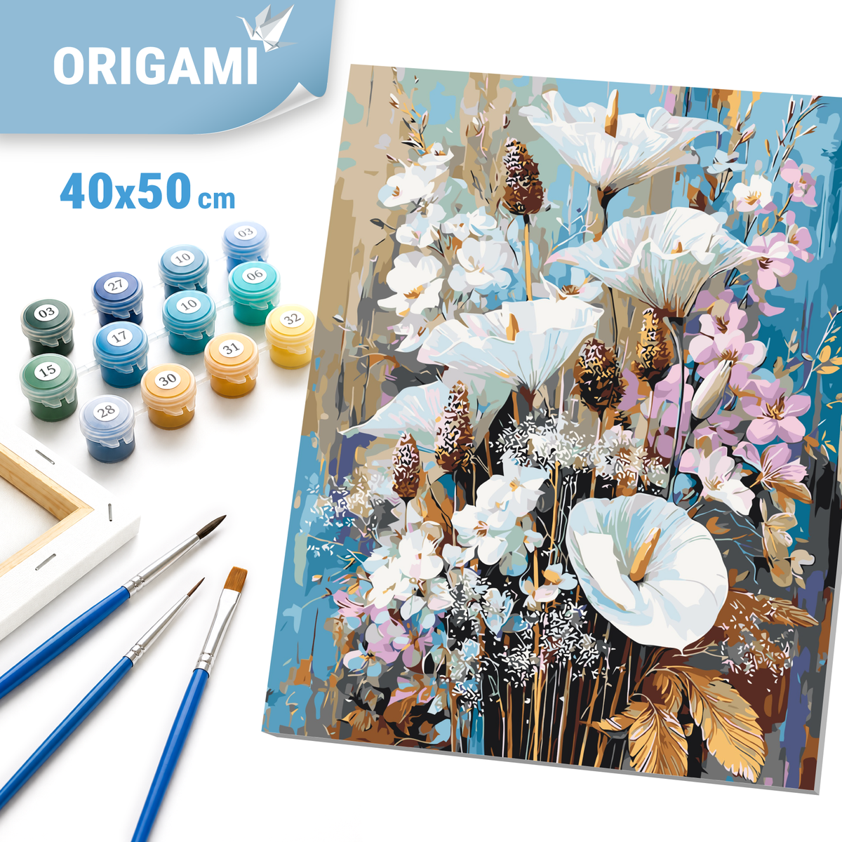Maľovanie podľa čísel na ráme 40*50 cm - Jarné kaly - Kvety - LW 3006-01