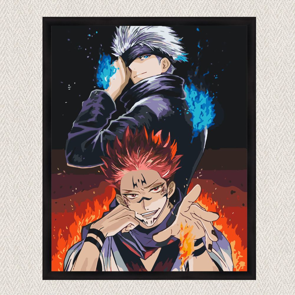 Maľovanie podľa čísel - Magická bitka. Satoru Gojo, Sukuna. Anime LW30210