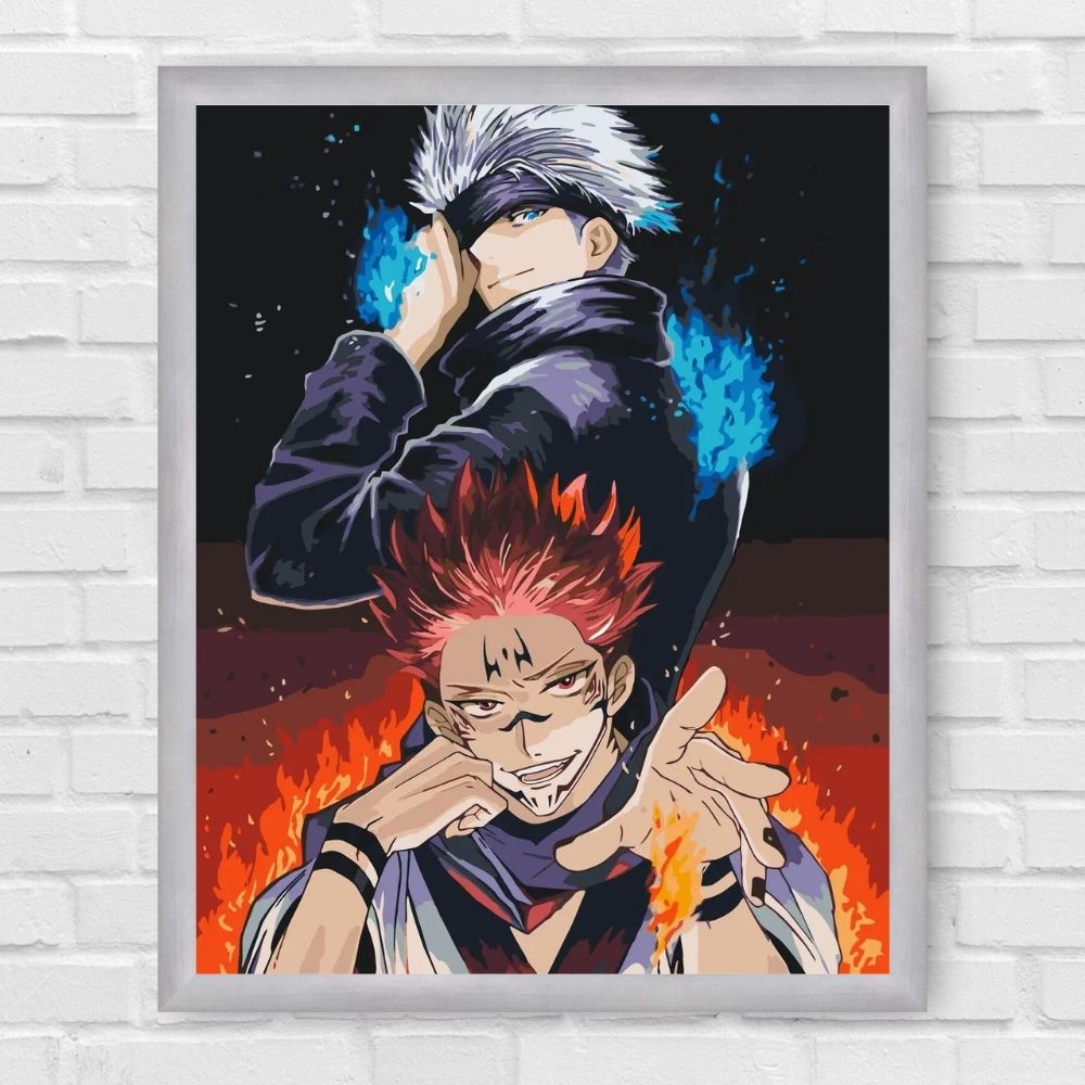 Maľovanie podľa čísel - Magická bitka. Satoru Gojo, Sukuna. Anime LW30210