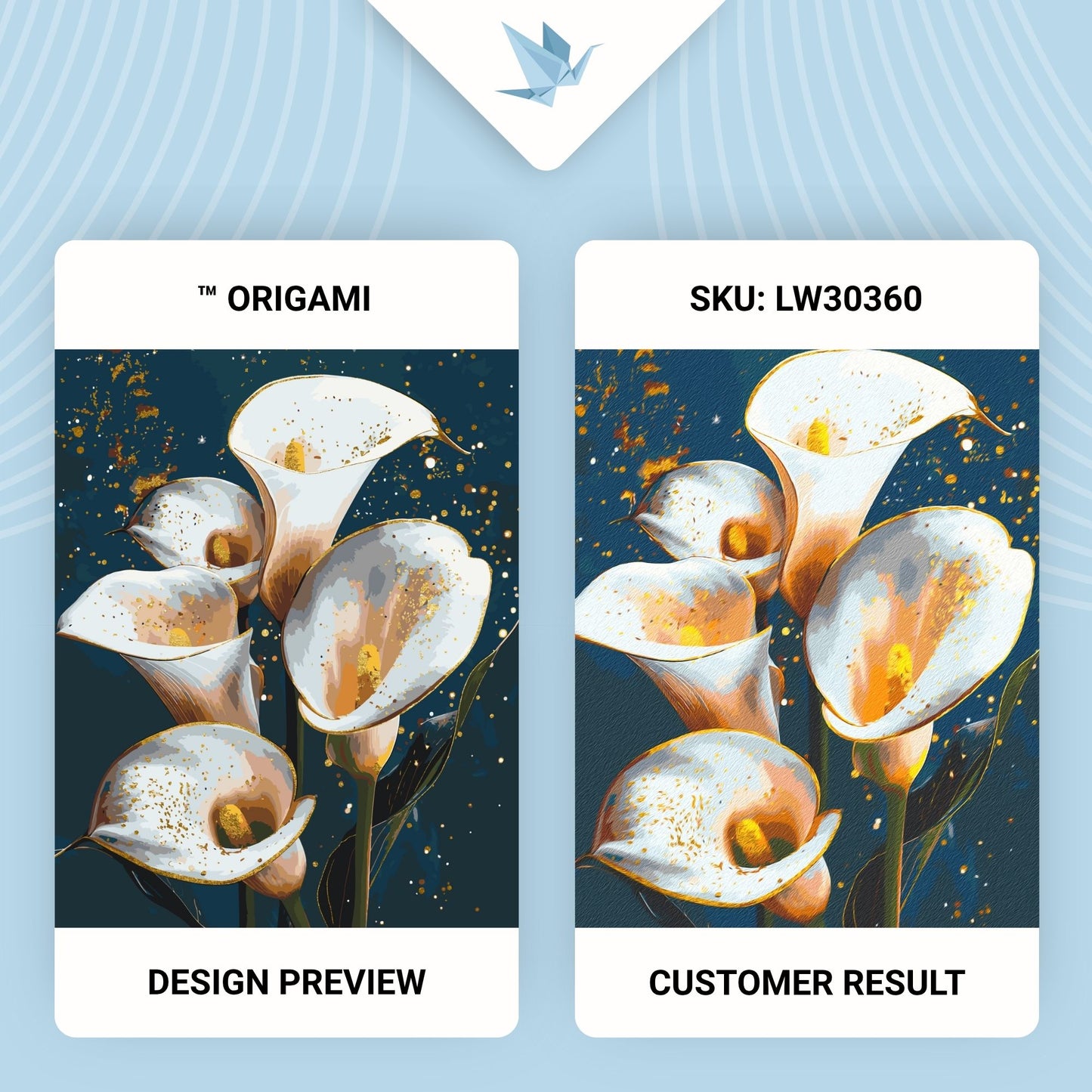 Maľovanie podľa čísel Bielé kaly. Kvety. S metalickými farbami 40*50 cm LW 30360