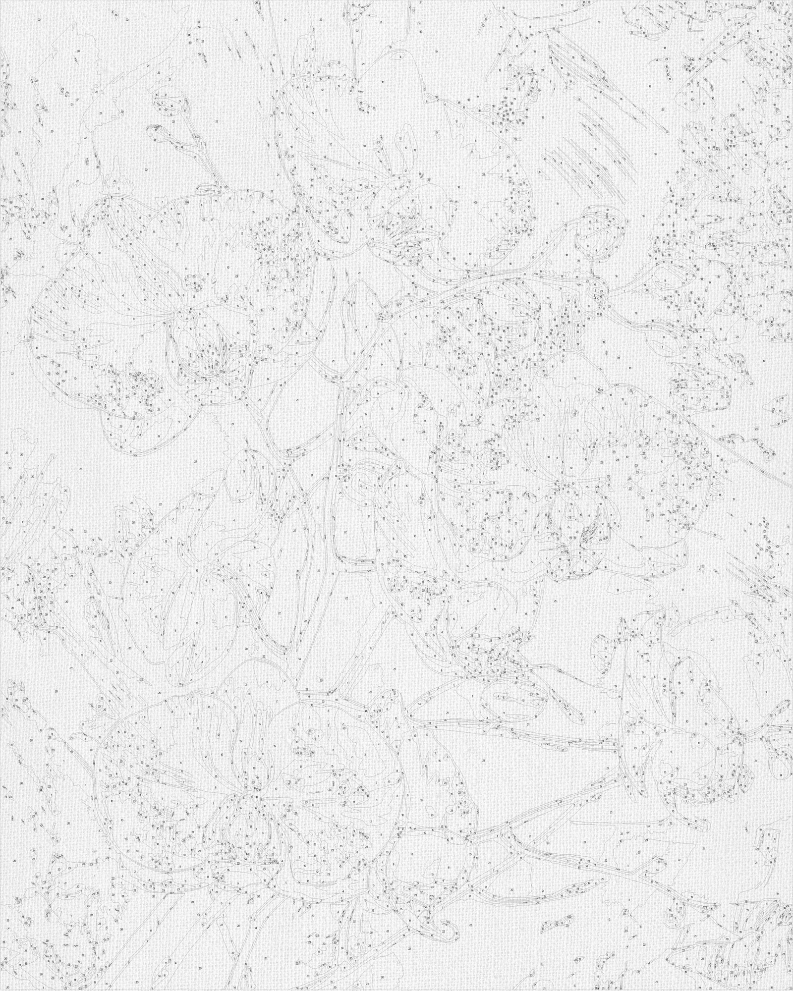 Maľovanie podľa čísel na ráme 40*50 cm Kvety. Kvet orchidey na modrom pozadí. S metalickými farbami LW 30431