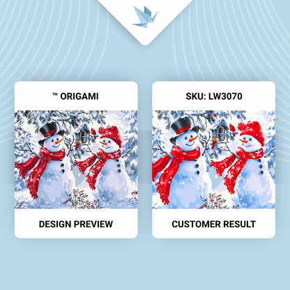 Maľovanie podľa čísel zimné – Veselí snehuliaci 40*50 cm LW 3070