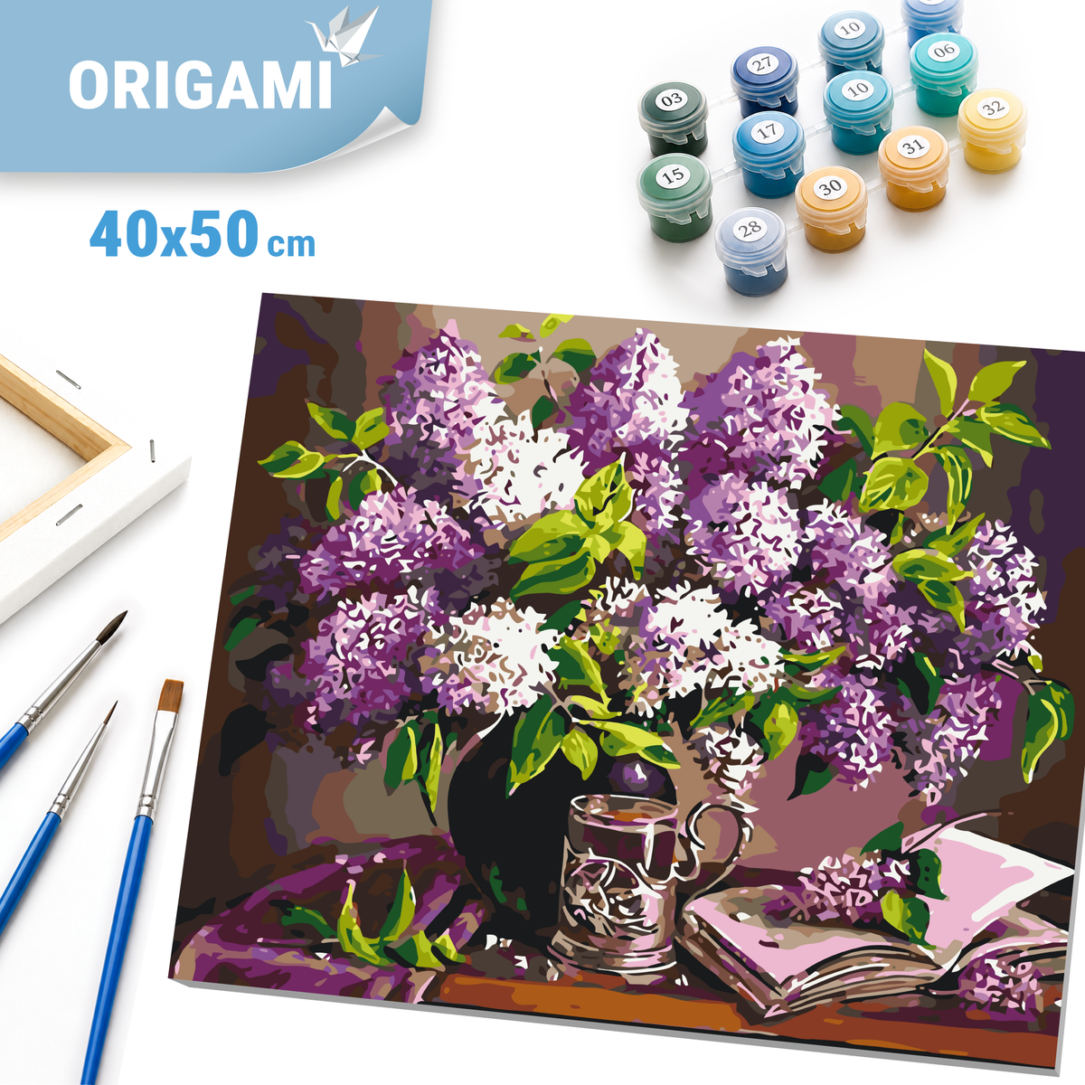Maľovanie podľa čísel na ráme 40*50 cm - Kytica orgovánu - Zátišie/Kvety - LW 3075