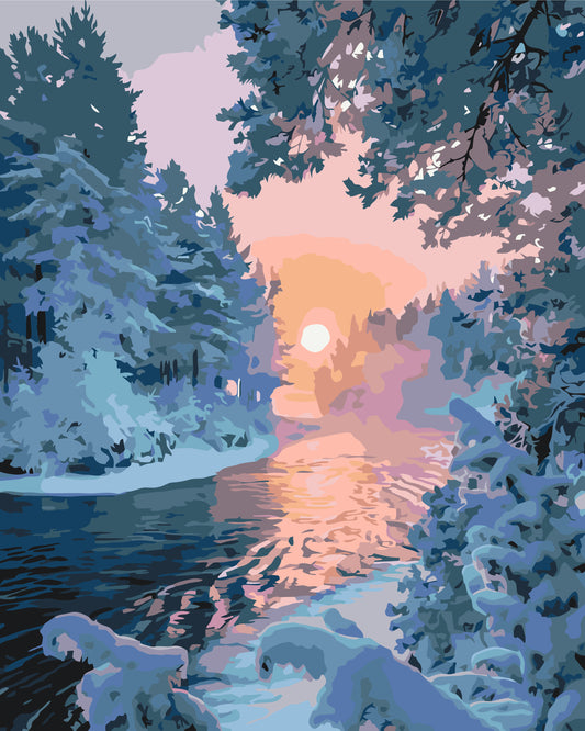 Maľovanie podľa čísel – Zimná  40*50 cm LW 3096