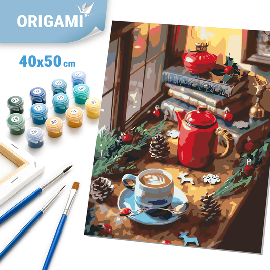 Maľovanie podľa čísel na ráme 40*50 cm vianočný – Zimné / Vianočné zátišie - LW 3097
