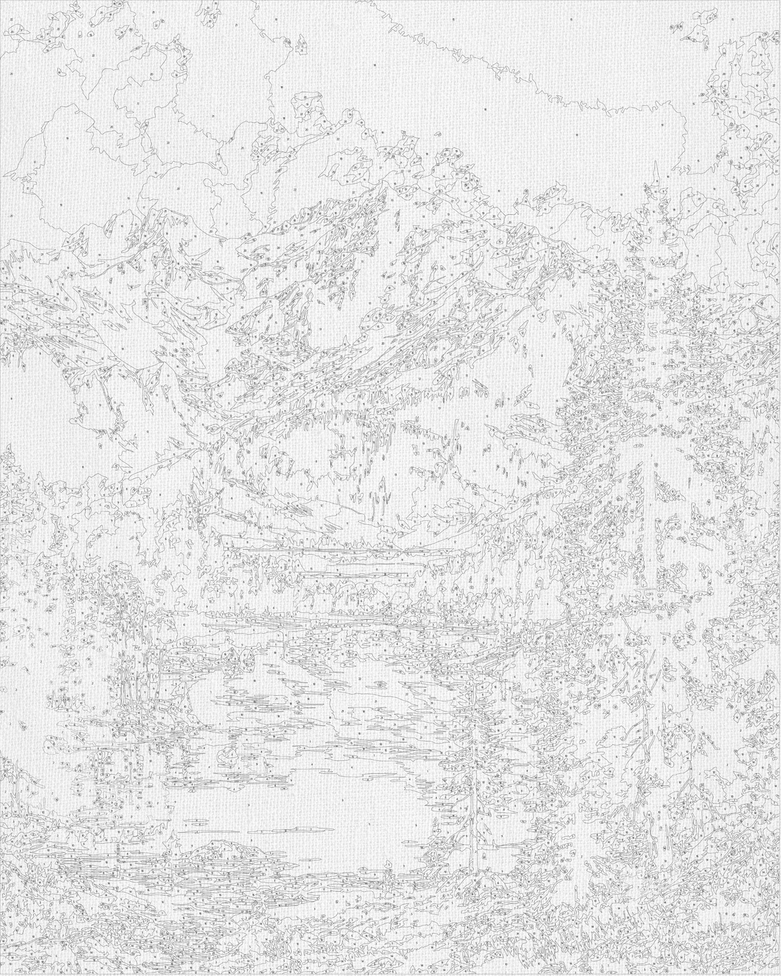 Maľovanie podľa čísel na ráme 40*50 cm krajinka – Horský pokoj LW 30990