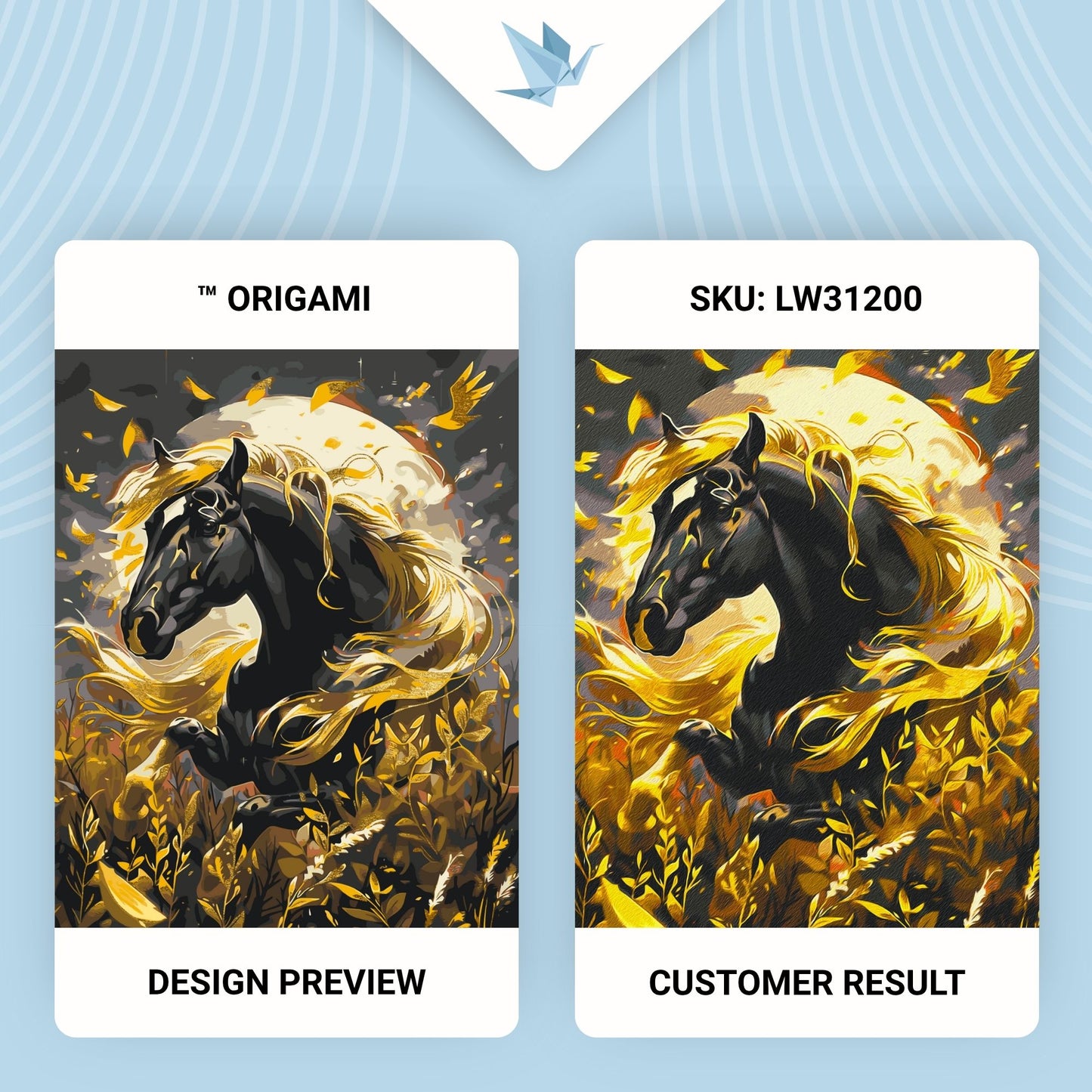 Maľovanie podľa čísel Zvieratá. Čierny kôň s metalickými farbami 40*50 cm LW 31200