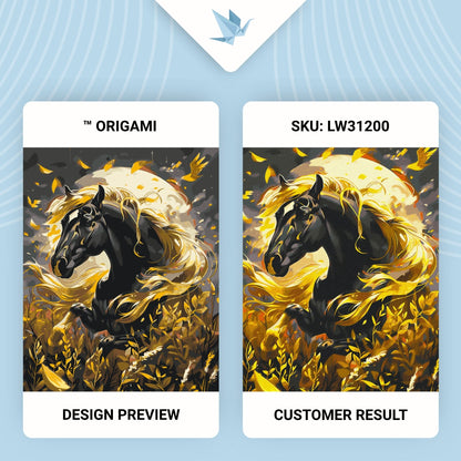 Maľovanie podľa čísel Zvieratá. Čierny kôň s metalickými farbami 40*50 cm LW 31200