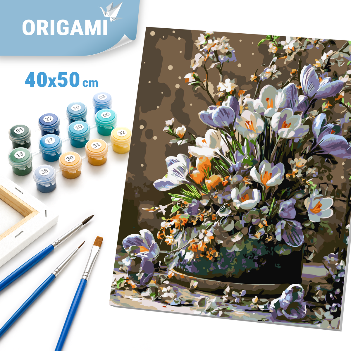 Maľovanie podľa čísel na ráme 40*50 cm - Jarné krokusy - Kvety - LW 31520-01