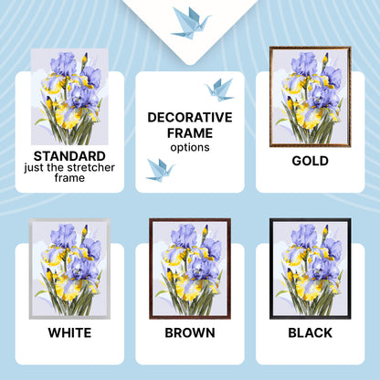 Maľovanie podľa čísel na ráme 40*50 cm – Kytica kosatcov. Kvety LW 31600