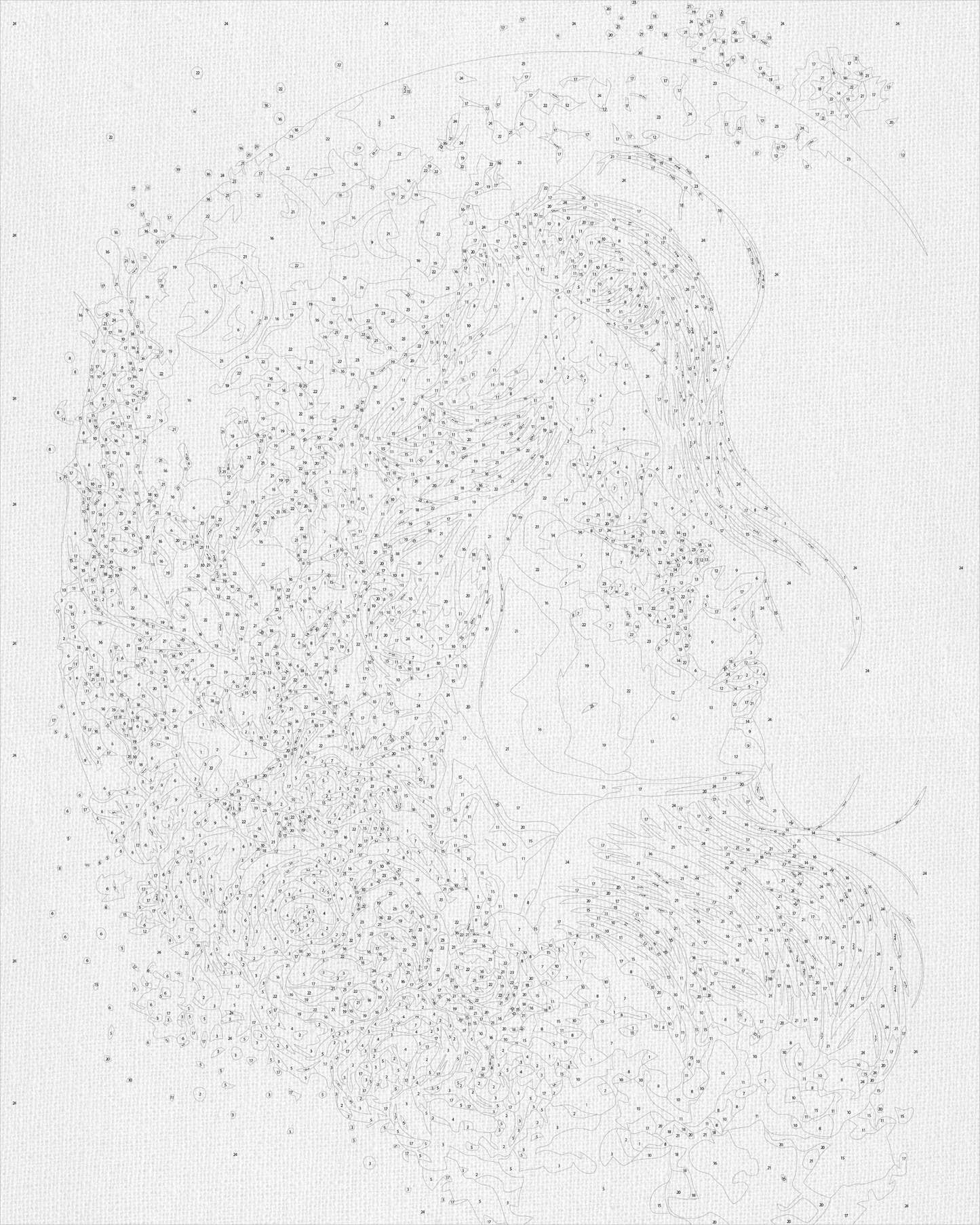 Maľovanie podľa čísel – Portrét mesačného dievčaťa. Abstrakcia 40*50 cm LW 31640