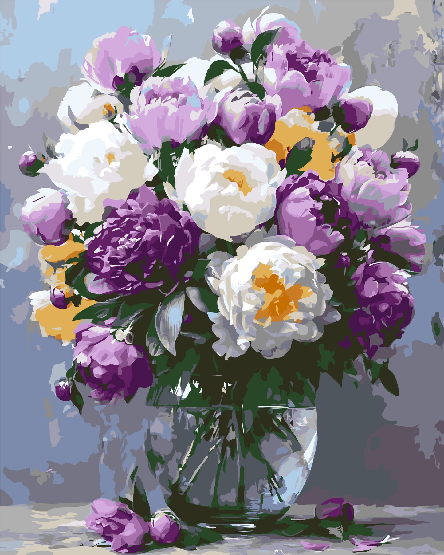 Maľovanie podľa čísel na ráme 40*50 cm Kvety - Pivónie vo váze LW 3167-01