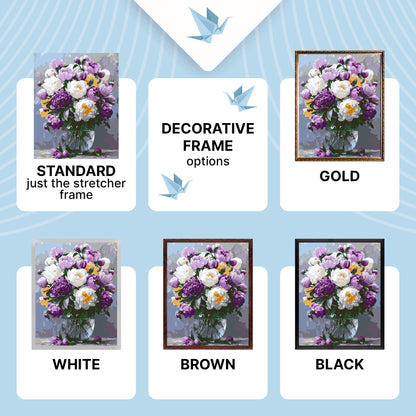 Maľovanie podľa čísel na ráme 40*50 cm Kvety/Zátišie - Pivónie vo váze LW 3167-01