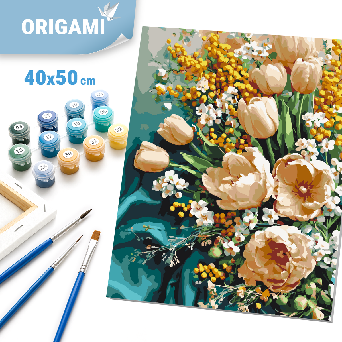 Maľovanie podľa čísel na ráme 40*50 cm - Jarné tulipány - Kvety - LW 3178-01