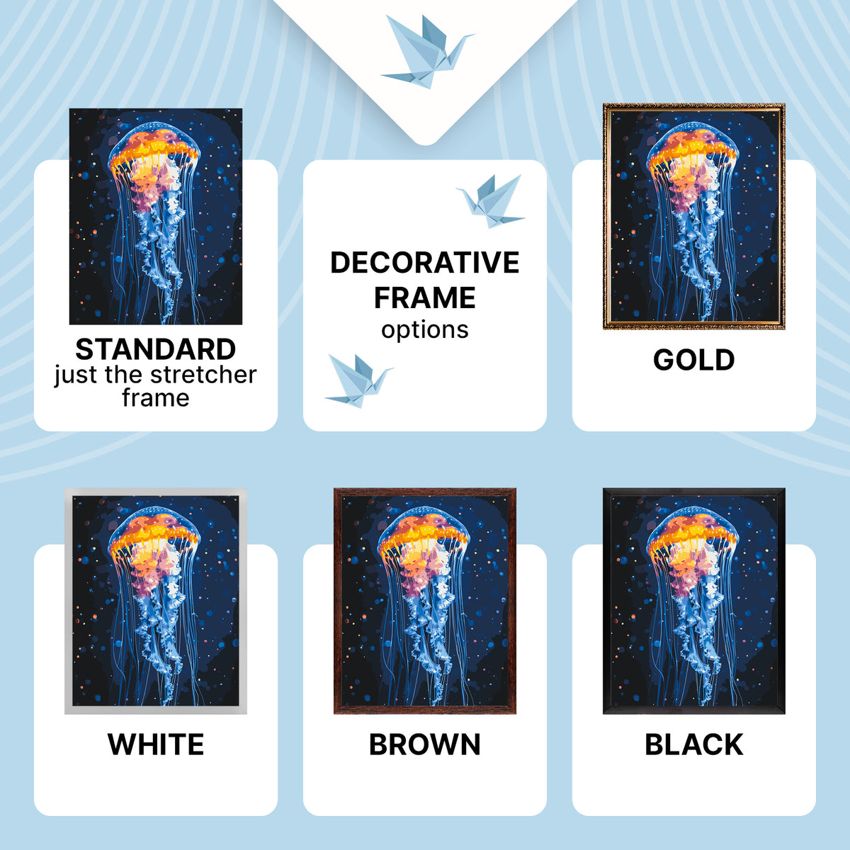 Maľovanie podľa čísel na ráme 40*50 cm – Medúza. Krajinka/Zvieratá - LW 32022