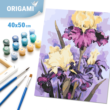 Maľovanie podľa čísel na ráme 40*50 cm - Luxusné kosatce - Kvety - LW 32040