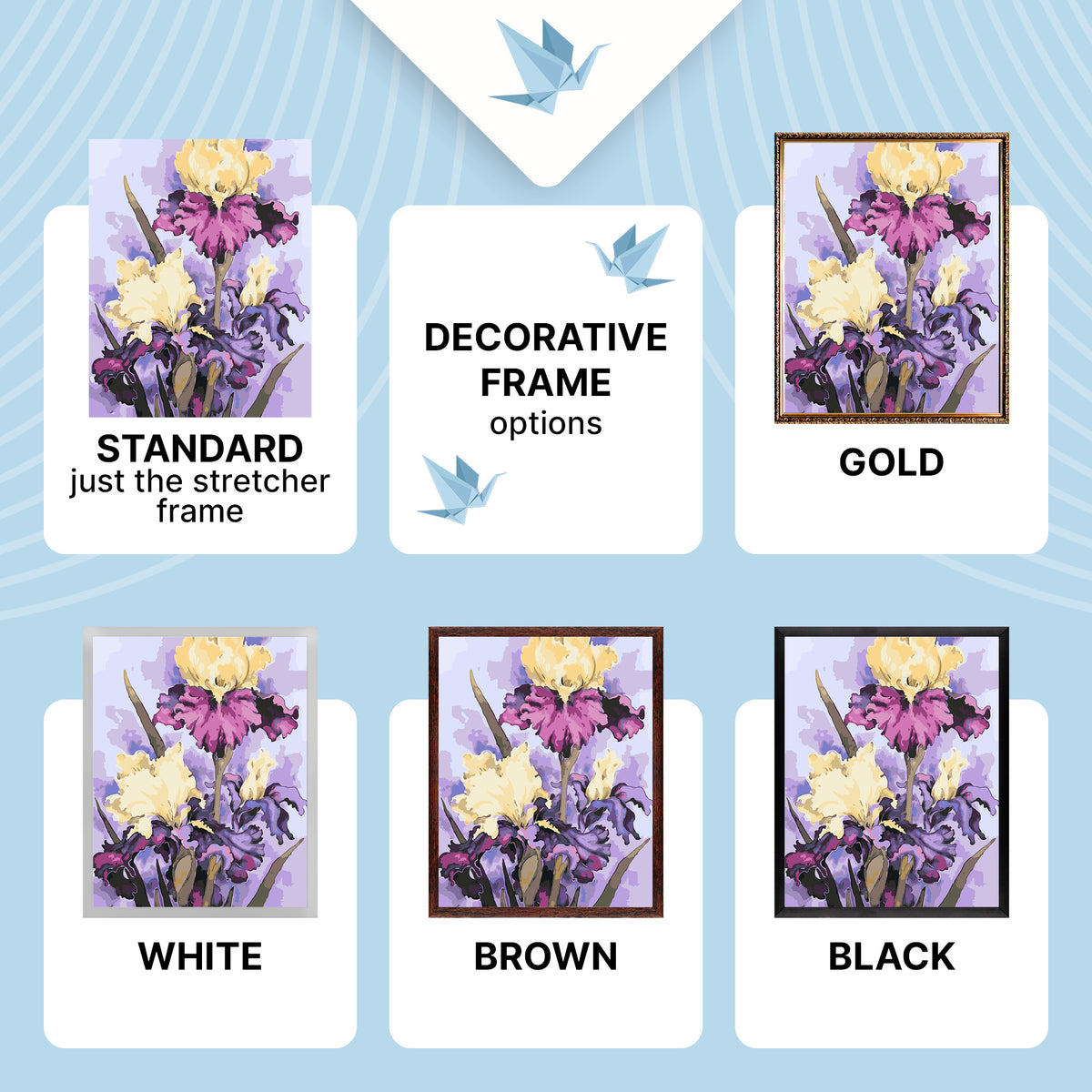 Maľovanie podľa čísel na ráme 40*50 cm - Luxusné kosatce - Kvety - LW 32040