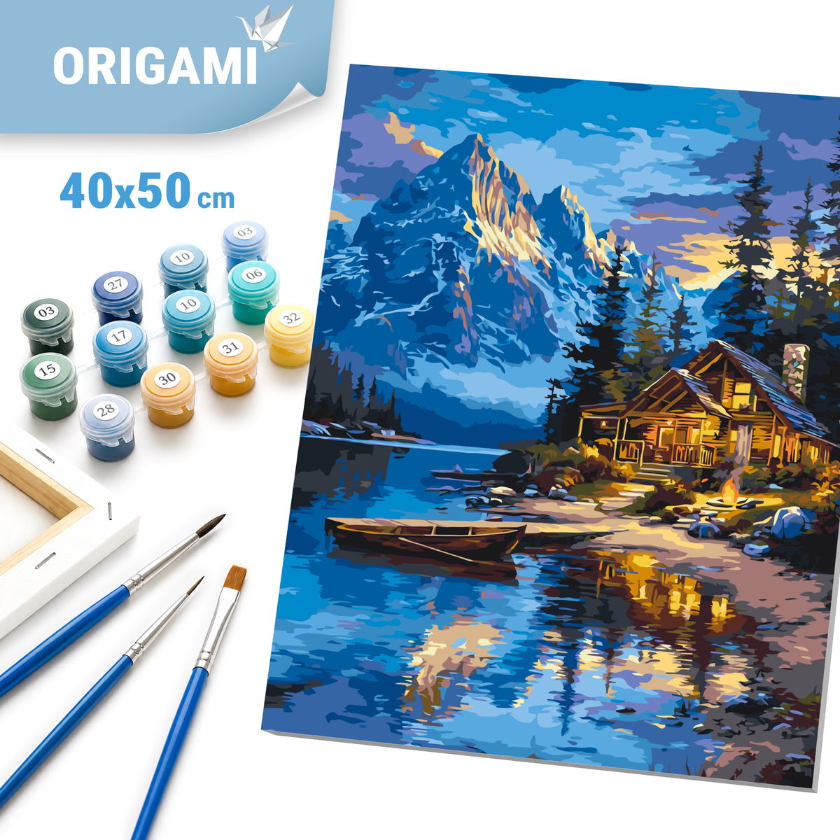 Maľovanie podľa čísel na ráme 40*50 cm - Dom pri jazere - Krajinka - LW 3207-01