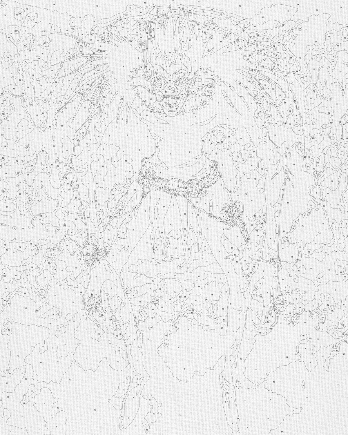 Maľovanie podľa čísel na ráme 40*50 cm - Death Note, Ryuk - Anime - LW 3209
