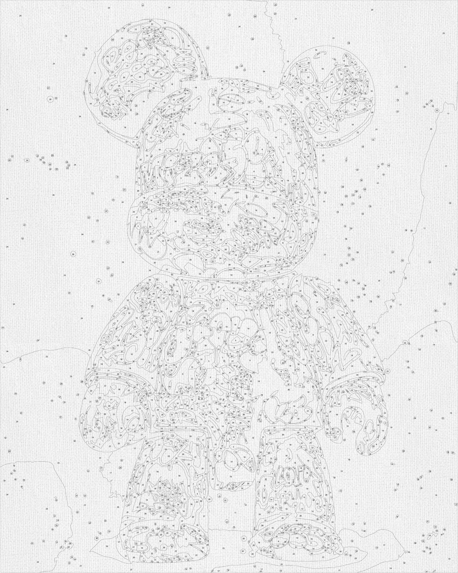 Maľovanie podľa čísel na ráme 40*50 cm – Bearbrick LW 32320
